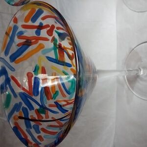 Pier 1 Confetti  Martini Glass Set 2